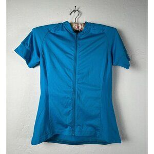 Giro Sport Design Women's Full Zip Short Sleeve Cycling Jersey Size Small Blue